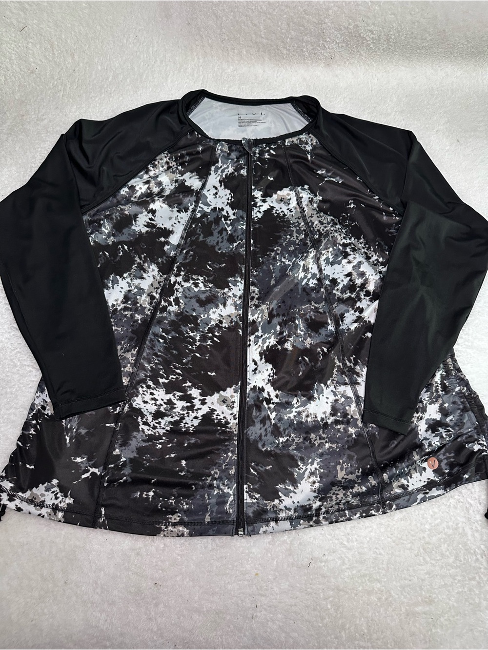 Black & White Zip-Front Active Jacket